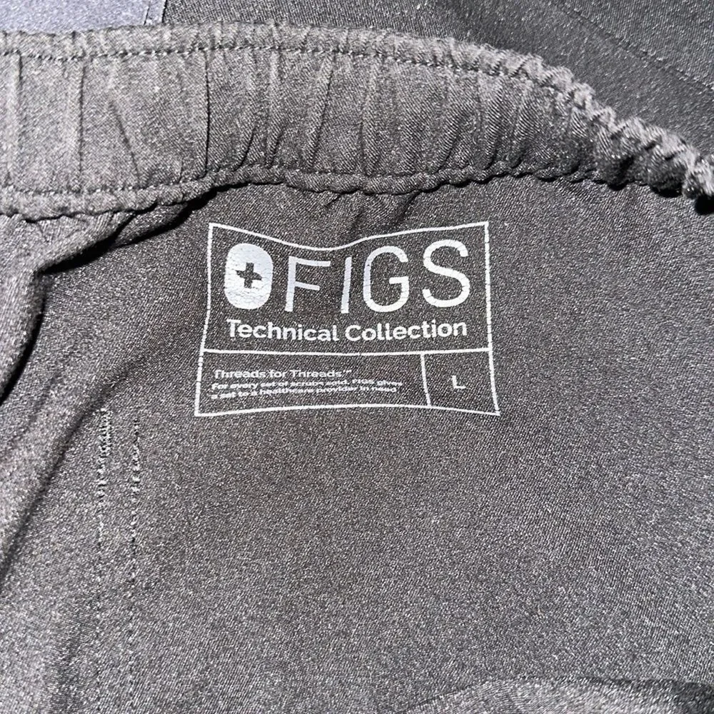 FIGS L 32 x 31 Men’s Black Technical Collection Bottom Scrub Pants